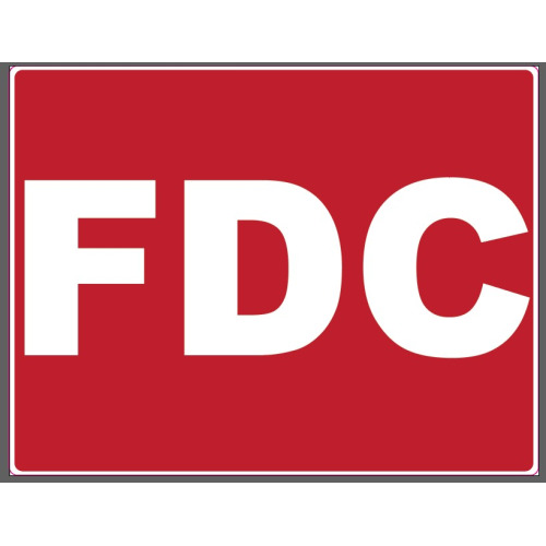 FDC Reflective Decal - Red w/ White Letters