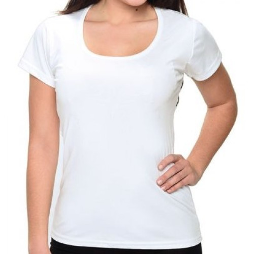 Shirt - Ladies Short Sleeve Scoop Neck Micro Poly - All Over Print