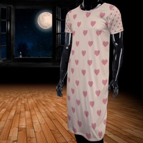 Short Sleeve Night Dress - Silky - (Cut-N-Sew)
