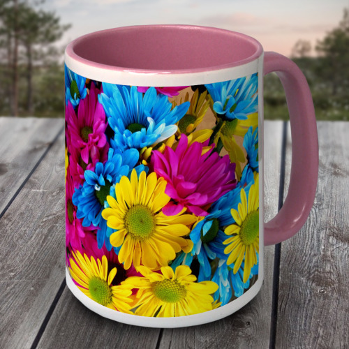 Mug - 15oz Pink Inside & Handle - White