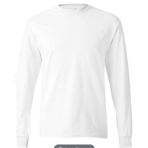 Long Sleeve Shirt - Cotton - White- w/Toner Transfer
