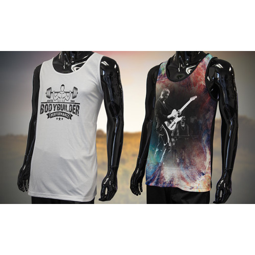 Tank Top - Black Back - All Over Print Front